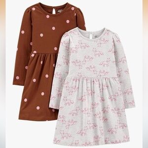 NWOT Simple Joys by Carter's Girls 2-Pack Long-Sleeve Dress Set